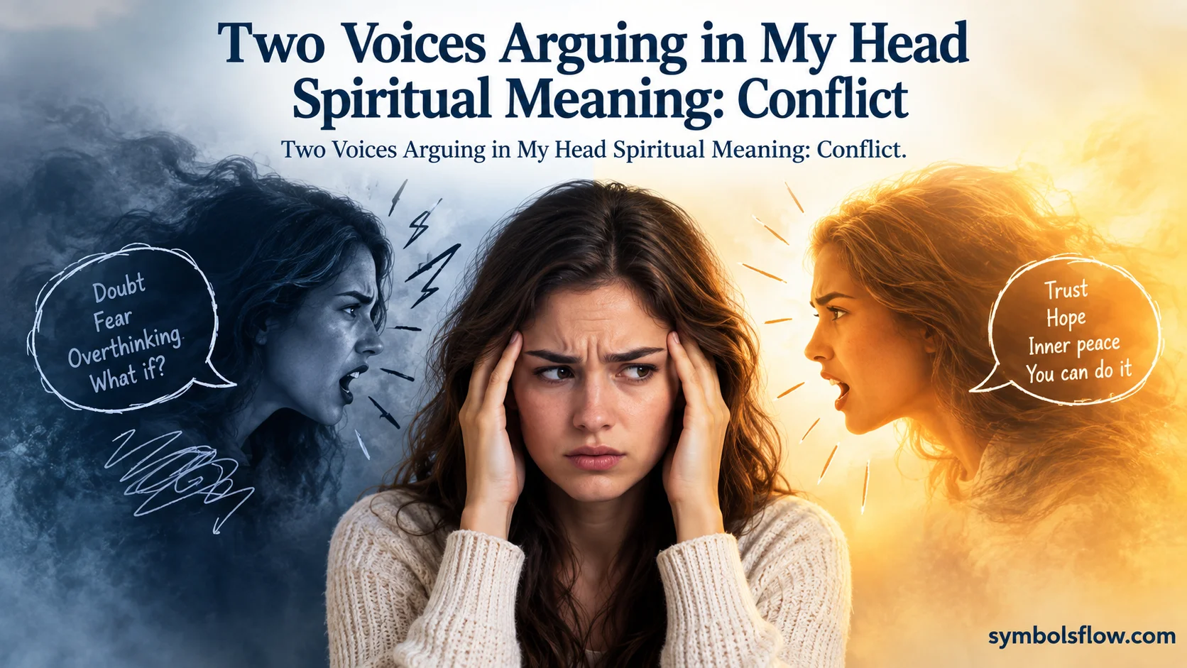Two Voices Arguing in My Head Spiritual Meaning: Conflict Replace Remove